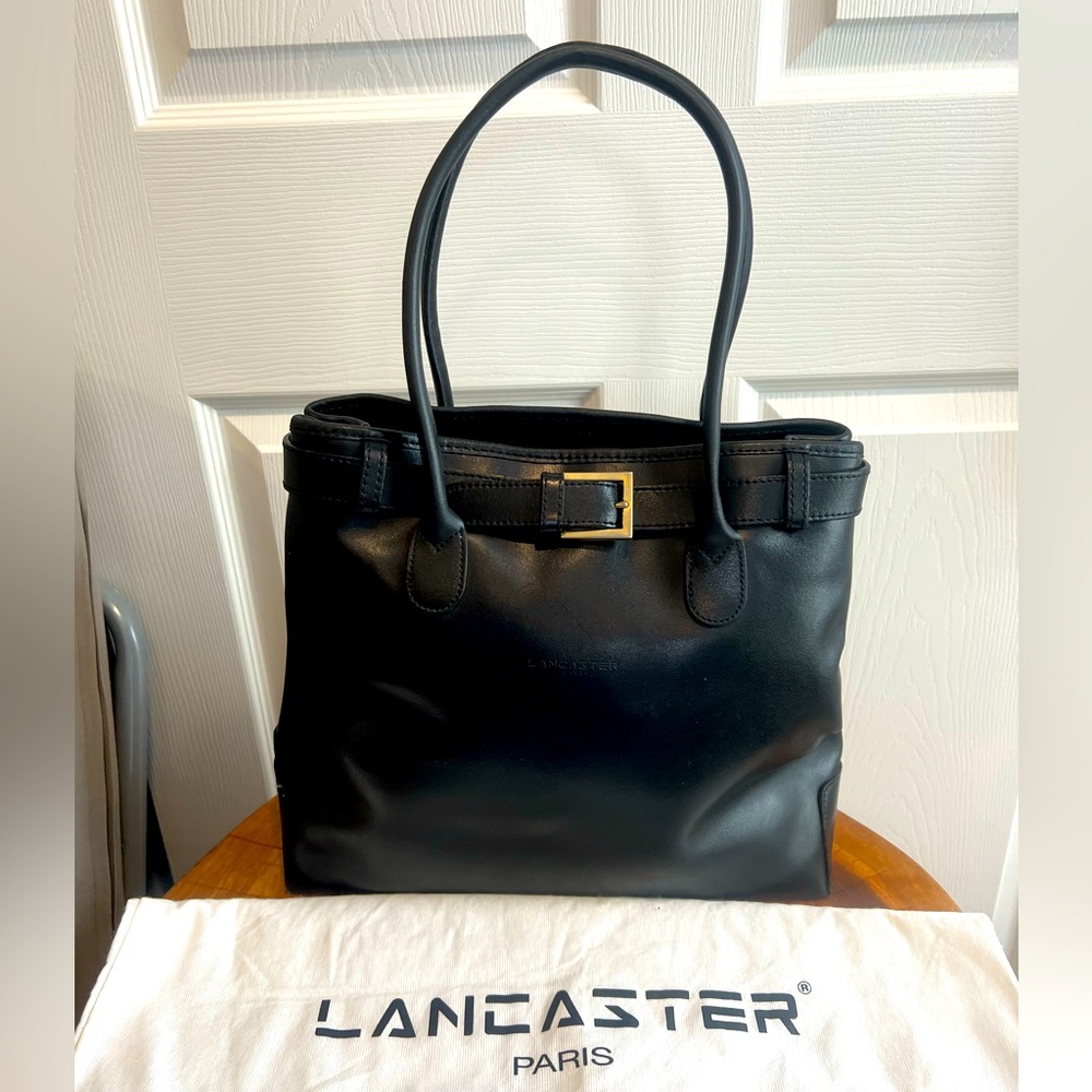 Authentic Vintage Lancaster Paris “Claude” black shoulder bag with dust …